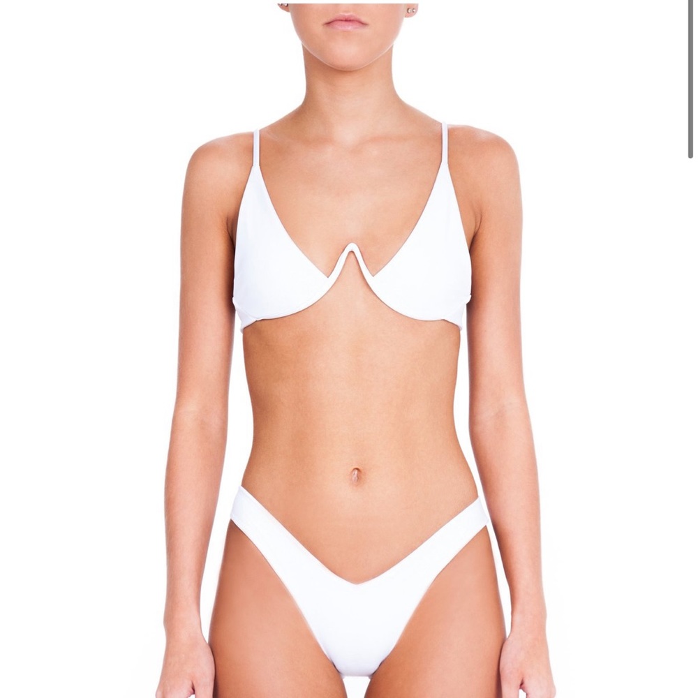 Bamba Swim White Vino V Cut Bikini Top M